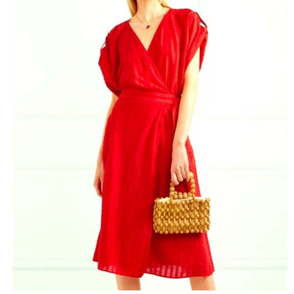 Vanessa Bruno Dresses & Skirts - Vanessa Bruno Red Kimono wrap dress SZ 34